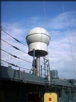 Ship-based satellite communication station 