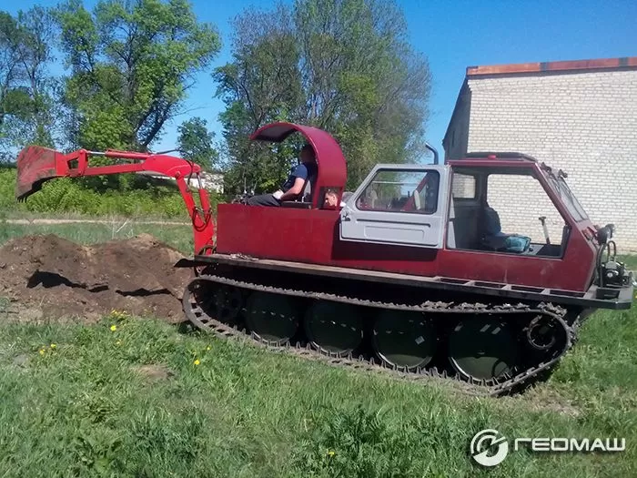 Tracked vehicles GTM-0.8E with excavator linkage