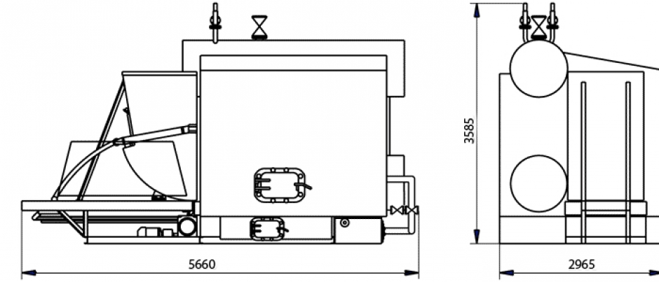 Steam boiler E-2.5-1.4-R (steam boiler DSE-2.5-14-Shp)