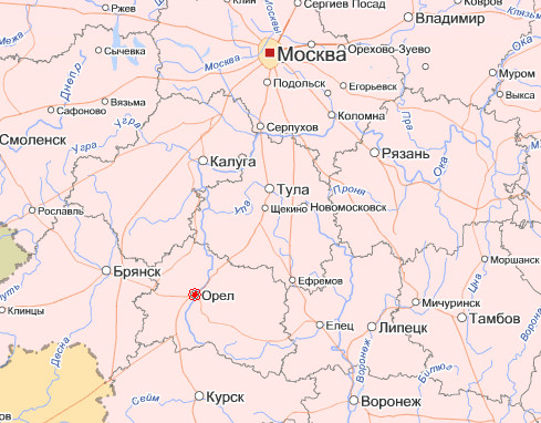 Орел на карте. Смоленск на карте России с городами. Г орёл на карте России. Липецк на карте России.