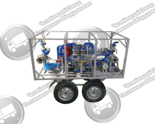 Mobile unit for metering and pumping fuel, oil, acids, alkalis on the basis of the motor pump TANKER