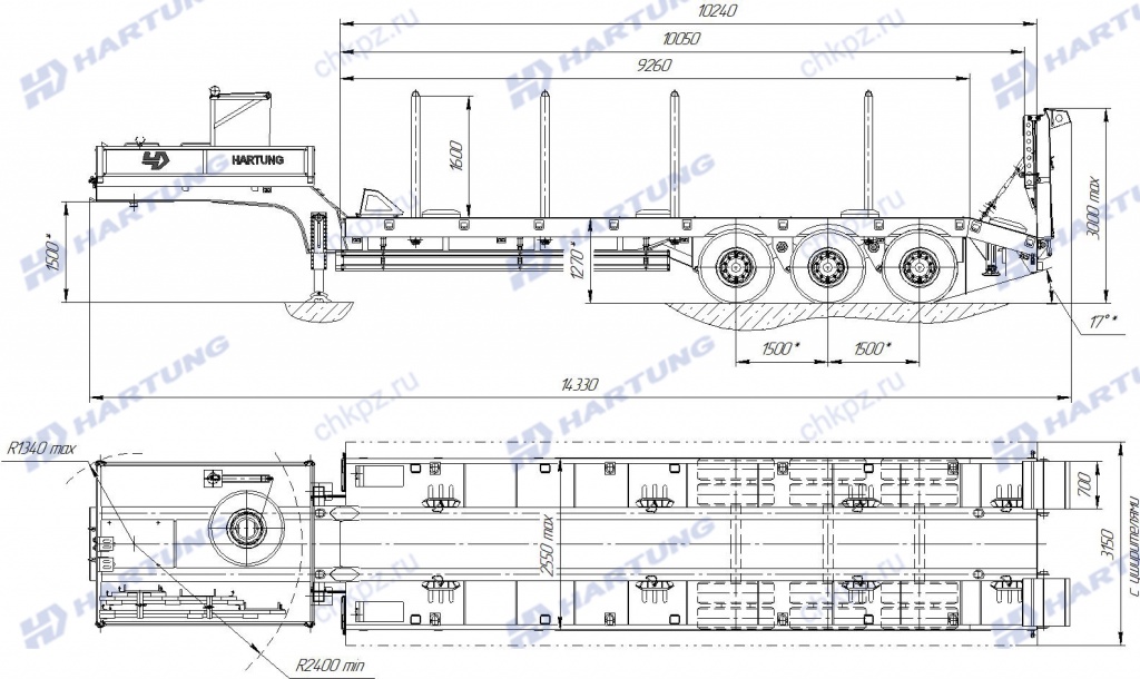 Полуприцеп-тяжеловоз HARTUNG 94335.130-0000010 