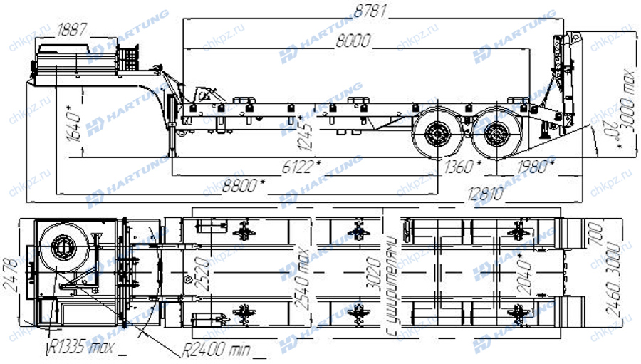Полуприцеп-тяжеловоз HARTUNG 9225-0000020 