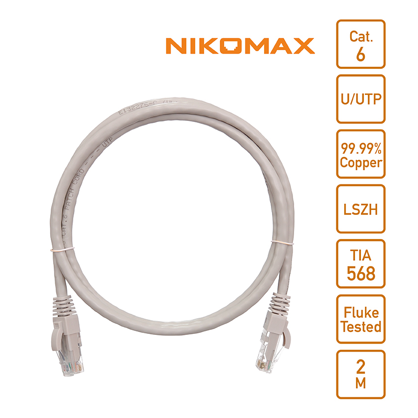 Коммутационный шнур неэкранированный NIKOMAX NMC-PC4UE55B-xxx-yy, категории 6, PVC, 0,3-20 м, где yy - цвет