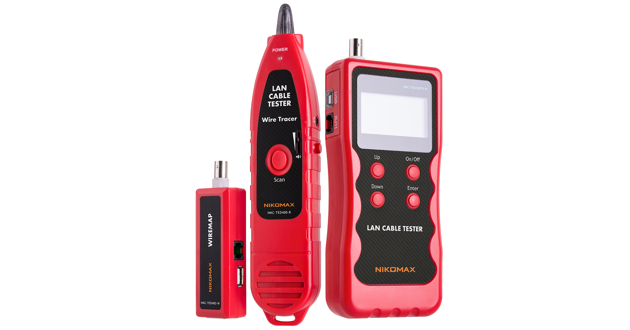 NIKOMAX NMC-TED400TR cable tester with LCD display