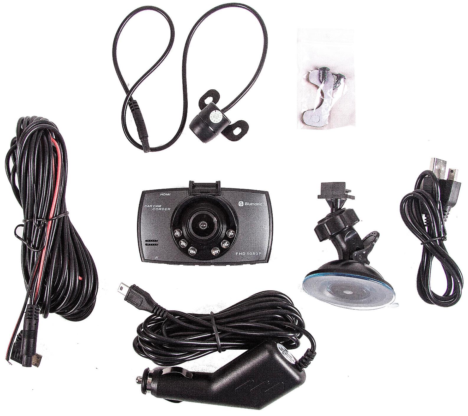 Видеорегистратор автомобильный Bluesonic BS-B102 PRO (2 камеры, Full HD + VGA, ночная съемка)