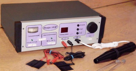 DEVICE FOR LOCAL DARSONVALIZATION AND GALVANIZATION AmDG - ISKRA-4