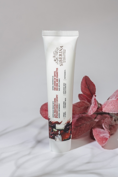 NATURAL TOOTHPASTE-GEL FOR LOVERS OF COFFEE, RED WINE AND CIGARETTES