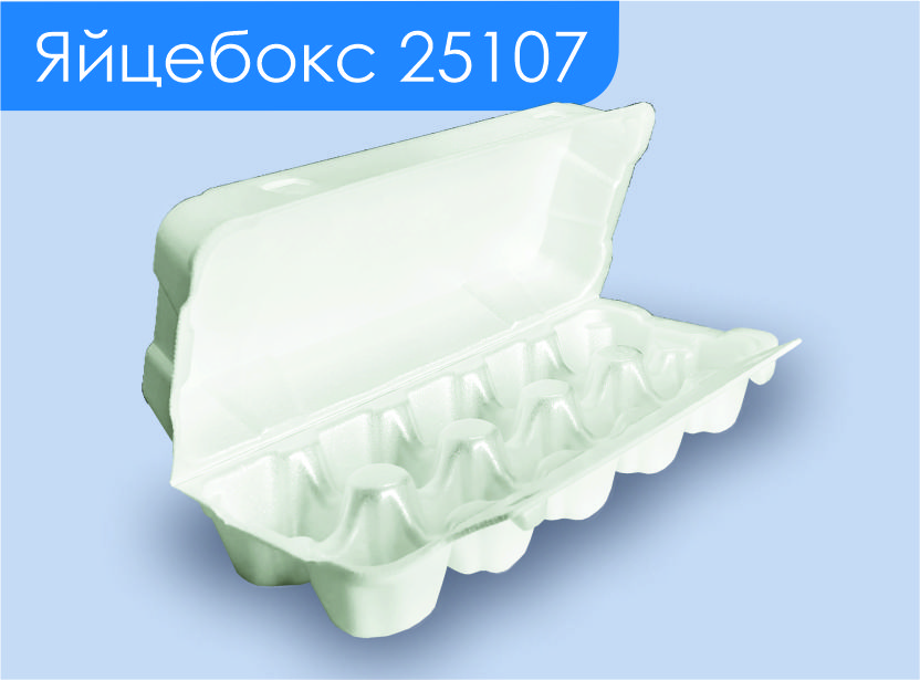 Foamed polystyrene egg packaging