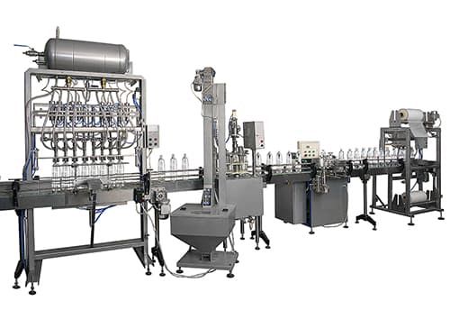 Line with automatic filling machine for water and drinks (3000 bph)