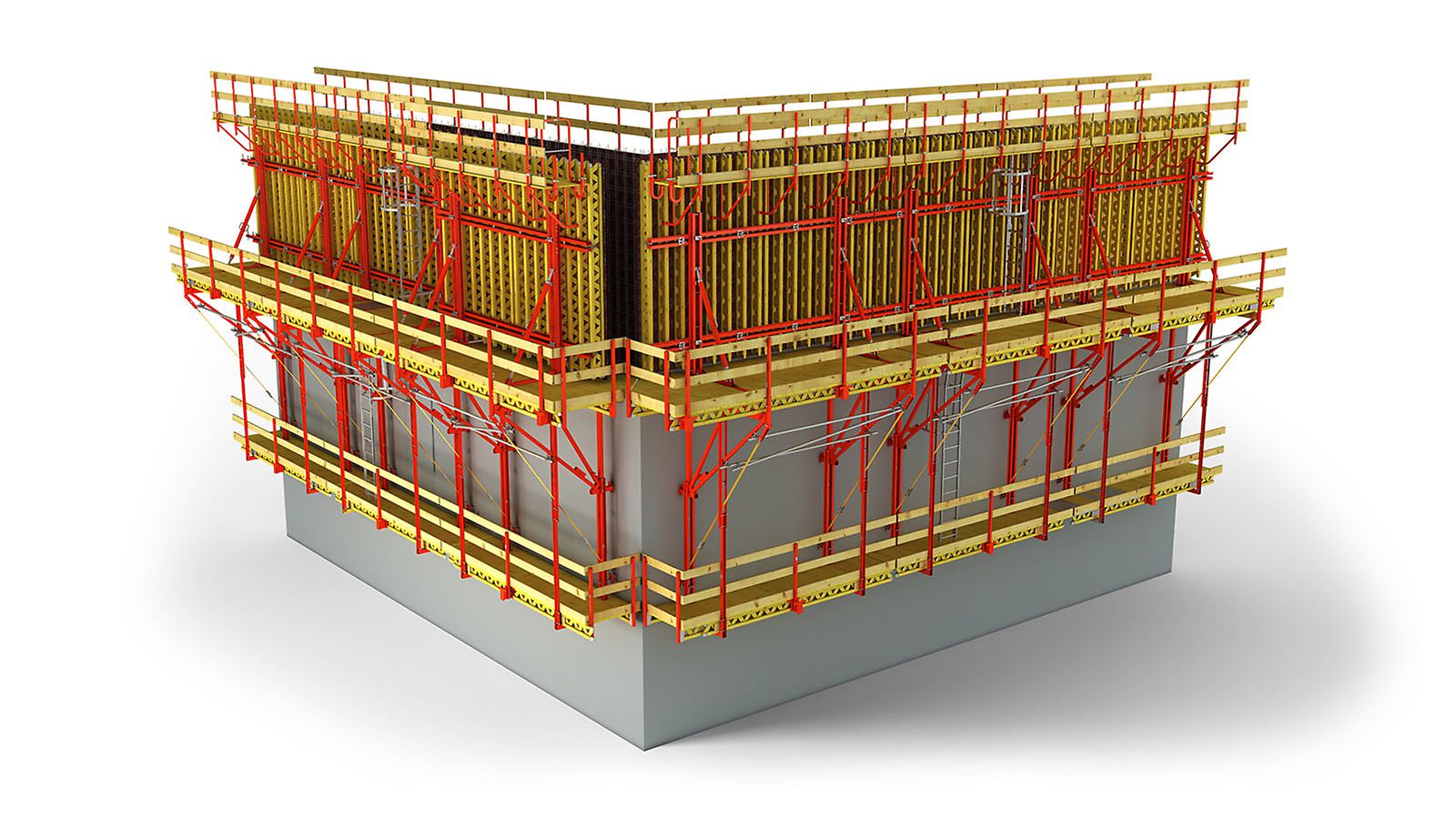 The cantilever system ensures the safety of work with formwork at any height