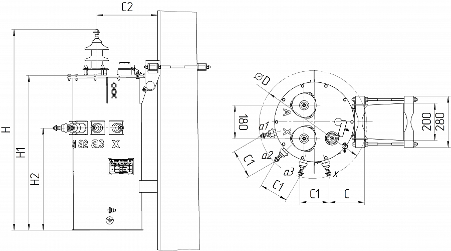 Transformer OMG-16-10 (6) / 0.23 (pillar)