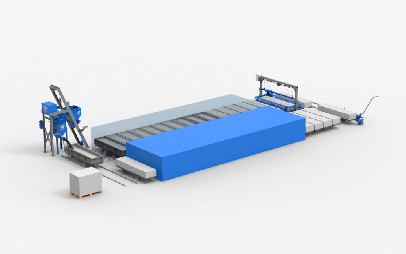 Conveyor line with skip hoist, capacity 40 m3