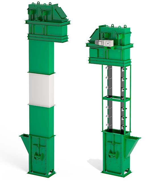 Bucket belt elevator