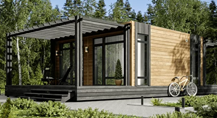 Modular house of two blocks