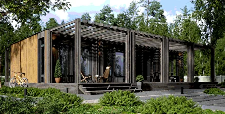 Modular house of four blocks