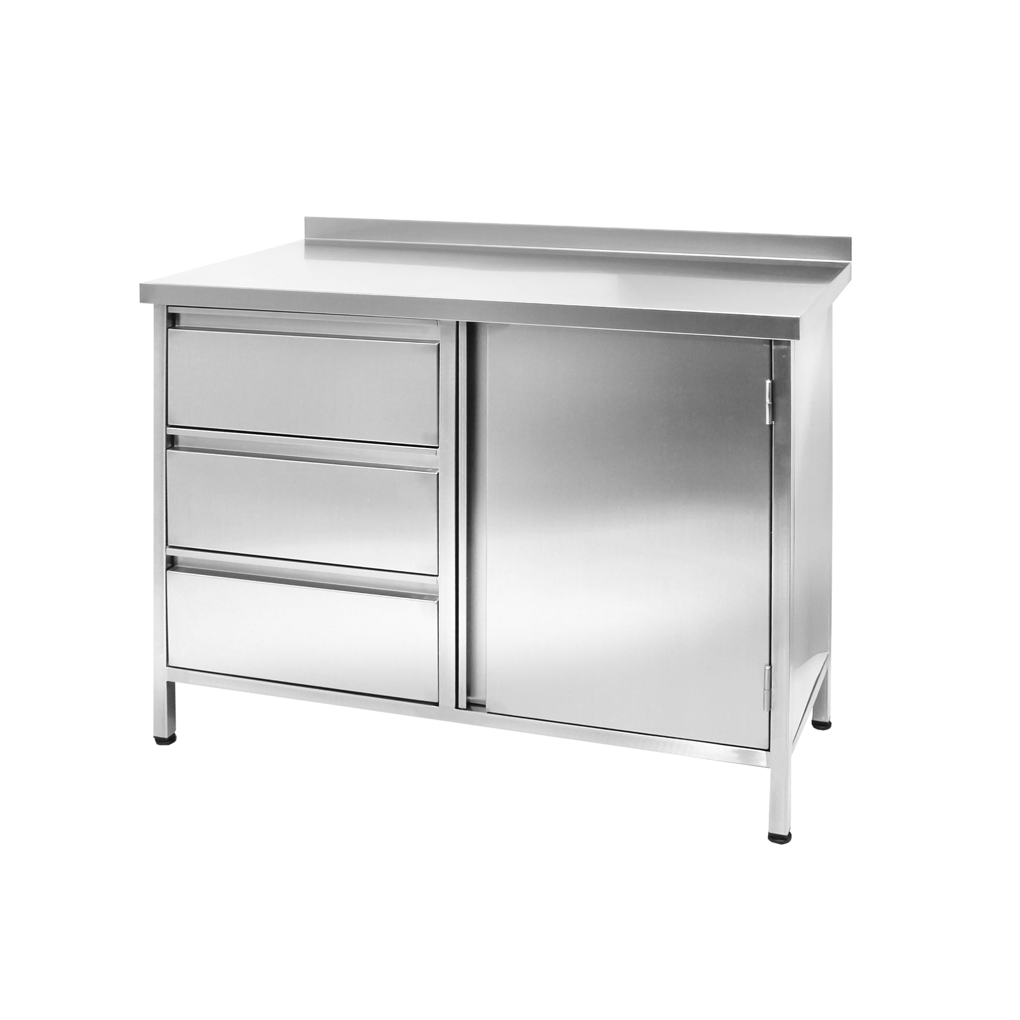 Стол-тумба с выдвижными ящиками и распашной дверью