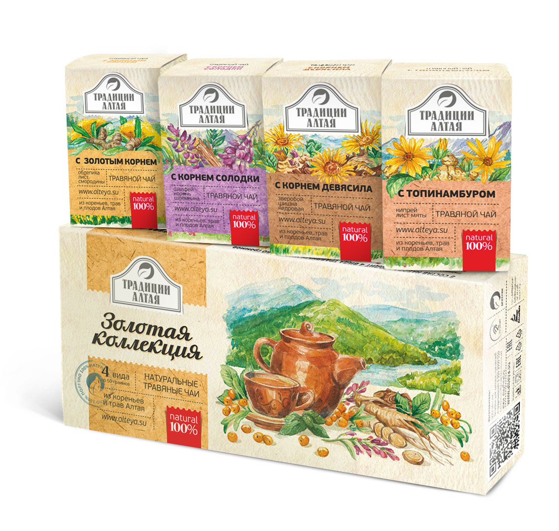 Gift set of herbal teas 