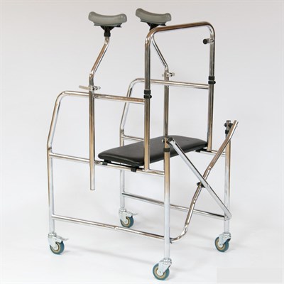 Ходунки с подмышечной опорой на четырёх колёсах