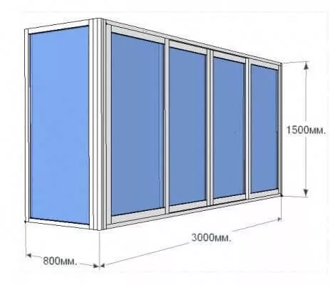 Aluminum window 3000x1500 mm